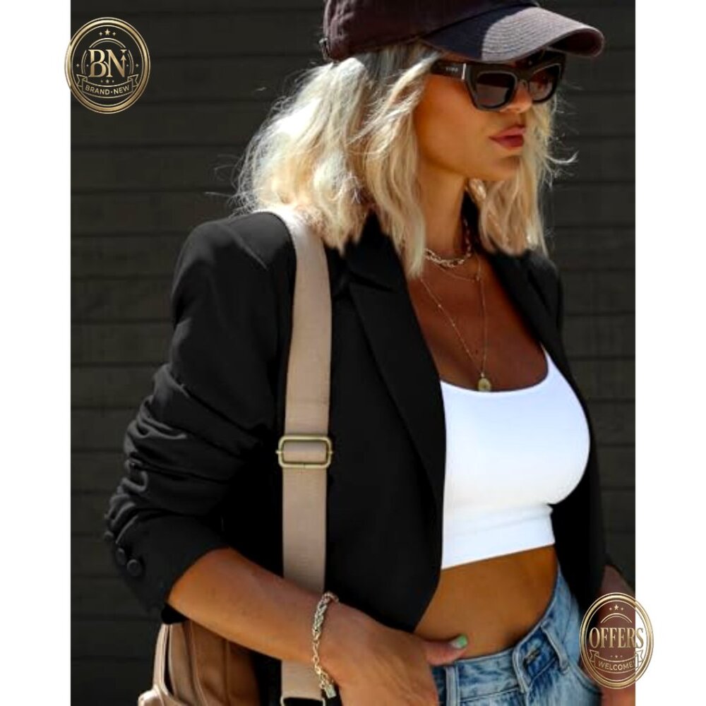 Polyester Blazer With Button Front, Padded Should… - image 6